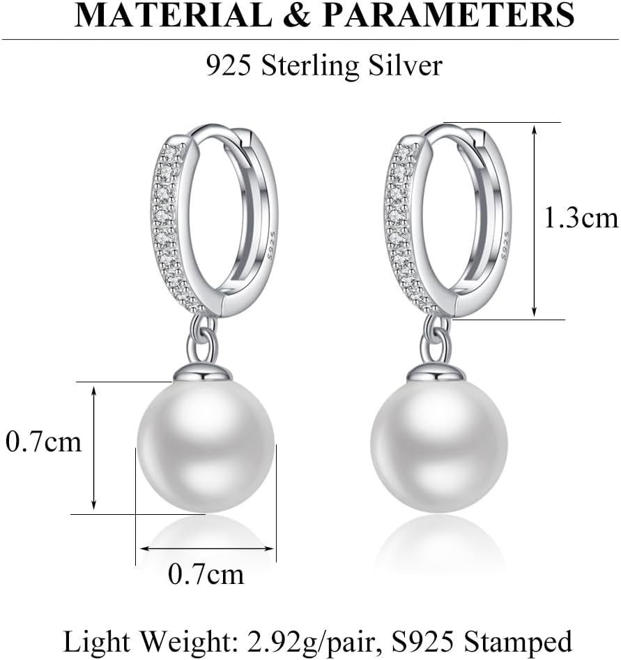 Earrings with Natural Freshwater Pearls in 925 Sterling Silver