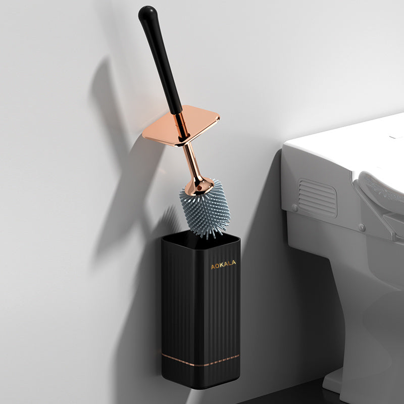 Toilet brush with holder, stylish with long ergonomic handle, a modern and deep cleaning accessory for the bathroom