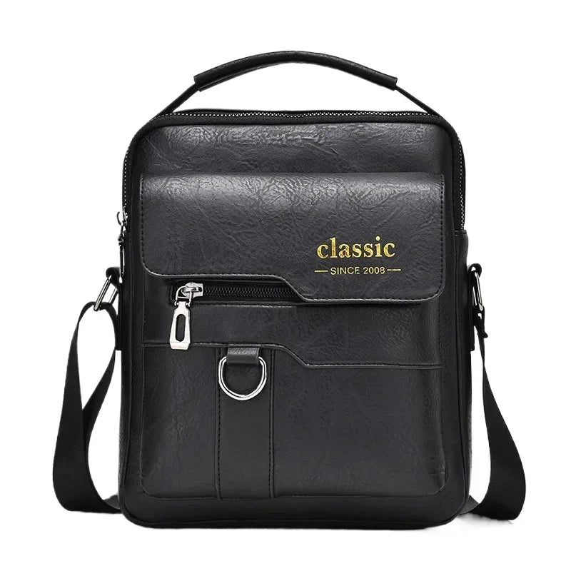 Men's crossbody bag with zipper closure, made of synthetic leather and with ample storage capacity