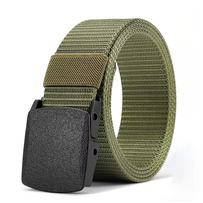 Men's casual canvas belt for outdoor activities, tactical nylon, sports
