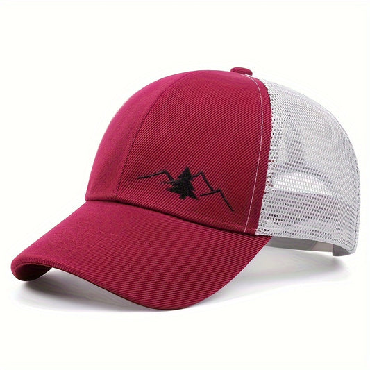 Vintage retro knit cap with pine tree embroidery for men and women, ideal for outdoor activities and games