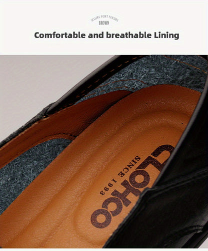 Comfortable, breathable men's shoes with visible stitching
