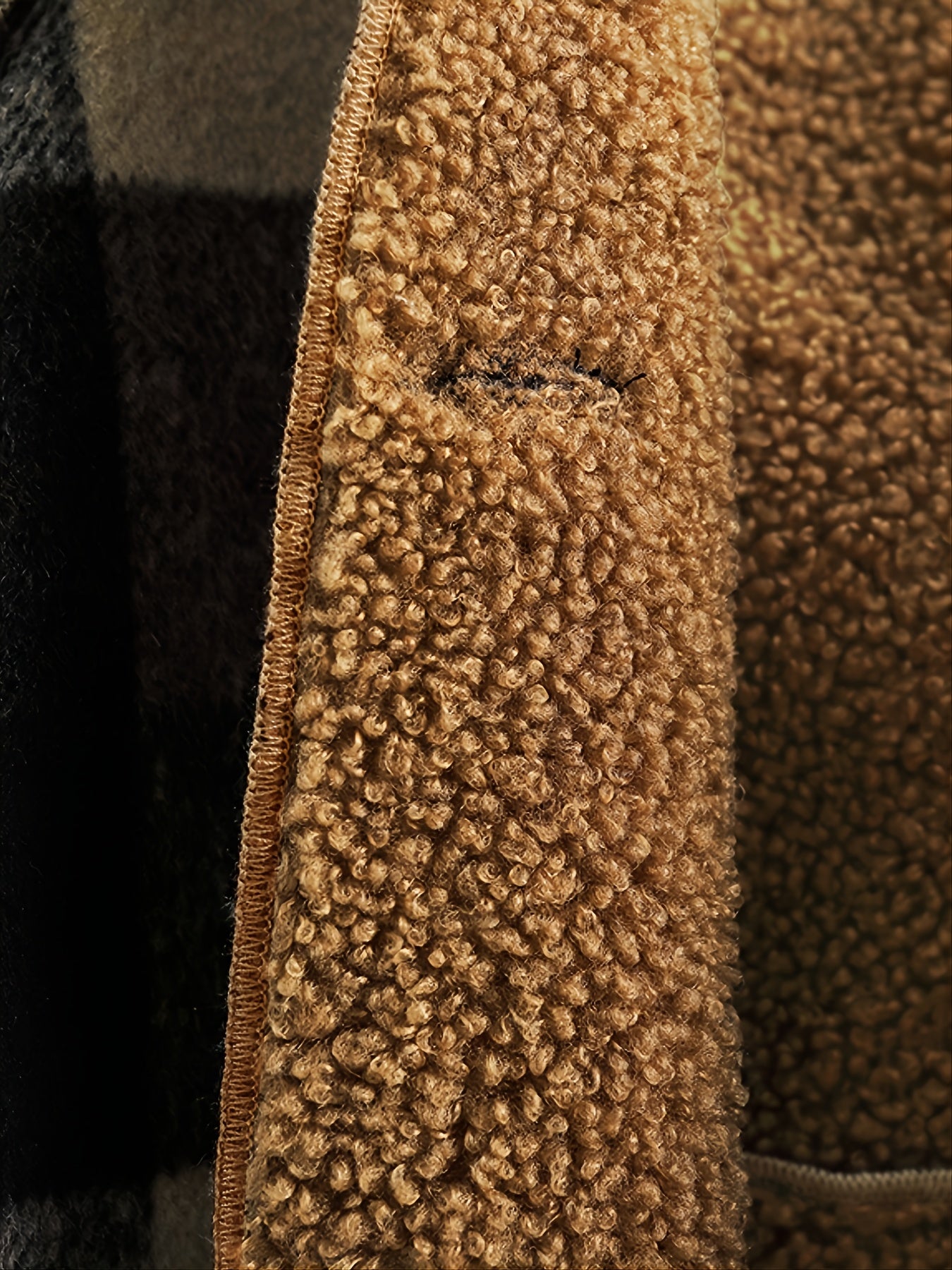 Boys' long-sleeved plaid jacket with fleece lining, front button fastening and pockets - Warm and cozy for winter, casual cardigan collar, machine washable