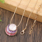 Elegant necklace with enameled pendant - zinc alloy with 18k gold details, braided chain, a sophisticated accessory for formal or informal occasions
