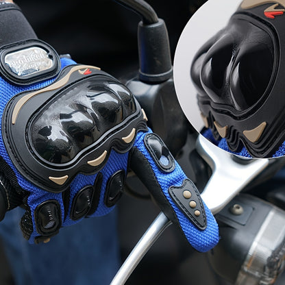 Unisex gloves for motorcycling, cycling, off-road riding, and other sports; breathable and featuring touchscreen-compatible fingertips
