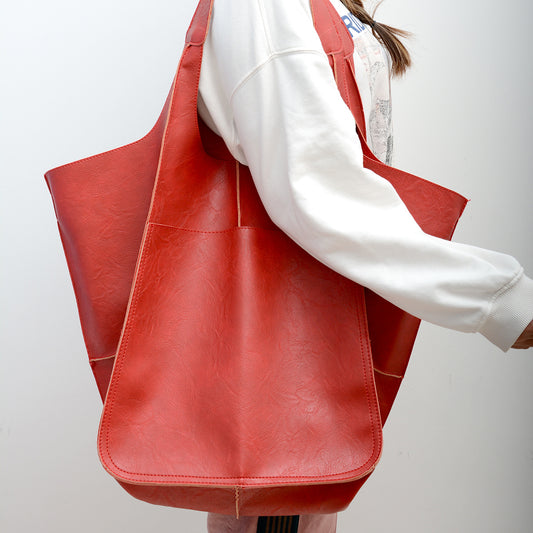Women's Beach Bag – Elegant, Handmade Retro Style; Multifunctional Solid-Color Design with Zipper and Fixed Straps