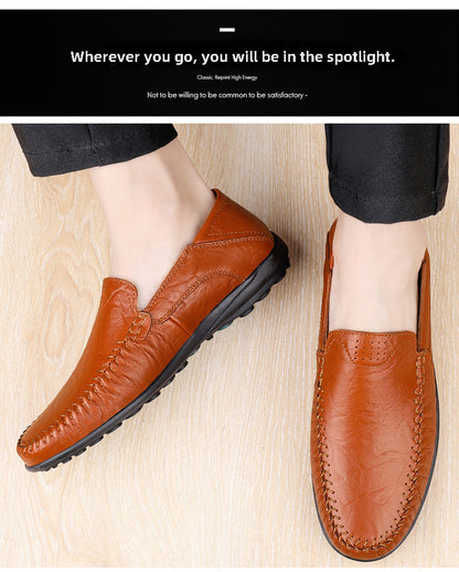 Comfortable, breathable men's shoes with visible stitching