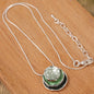 Elegant necklace with enameled pendant - zinc alloy with 18k gold details, braided chain, a sophisticated accessory for formal or informal occasions