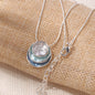 Elegant necklace with enameled pendant - zinc alloy with 18k gold details, braided chain, a sophisticated accessory for formal or informal occasions