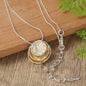 Elegant necklace with enameled pendant - zinc alloy with 18k gold details, braided chain, a sophisticated accessory for formal or informal occasions