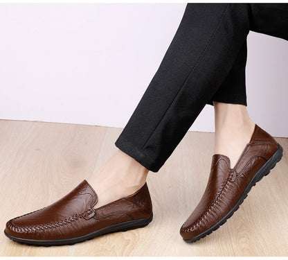 Comfortable, breathable men's shoes with visible stitching