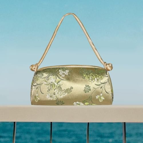 Women's shoulder/handbag in embroidered silk