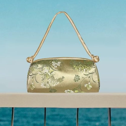 Women's shoulder/handbag in embroidered silk