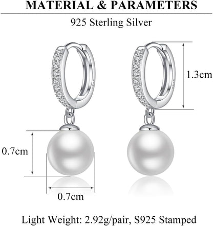 Earrings with Natural Freshwater Pearls in 925 Sterling Silver