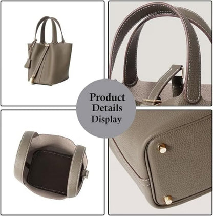 Classic, versatile, modern and elegant women's handbag in leather, with strap and padlock closure