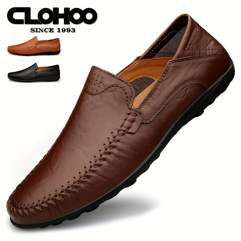 Comfortable, breathable men's shoes with visible stitching
