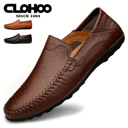 Comfortable, breathable men's shoes with visible stitching