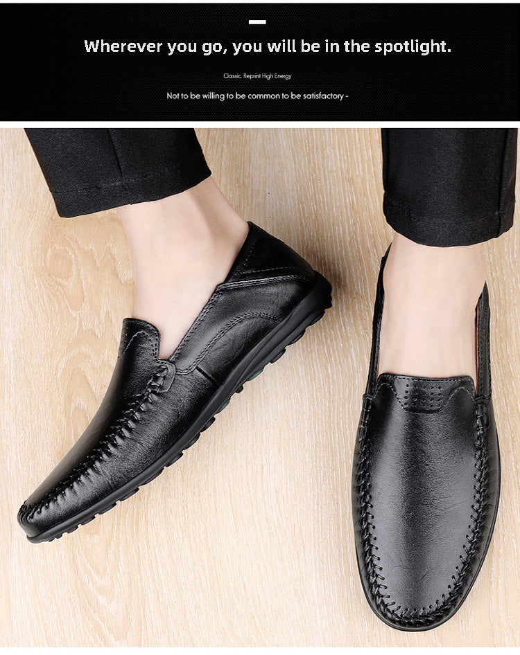 Comfortable, breathable men's shoes with visible stitching
