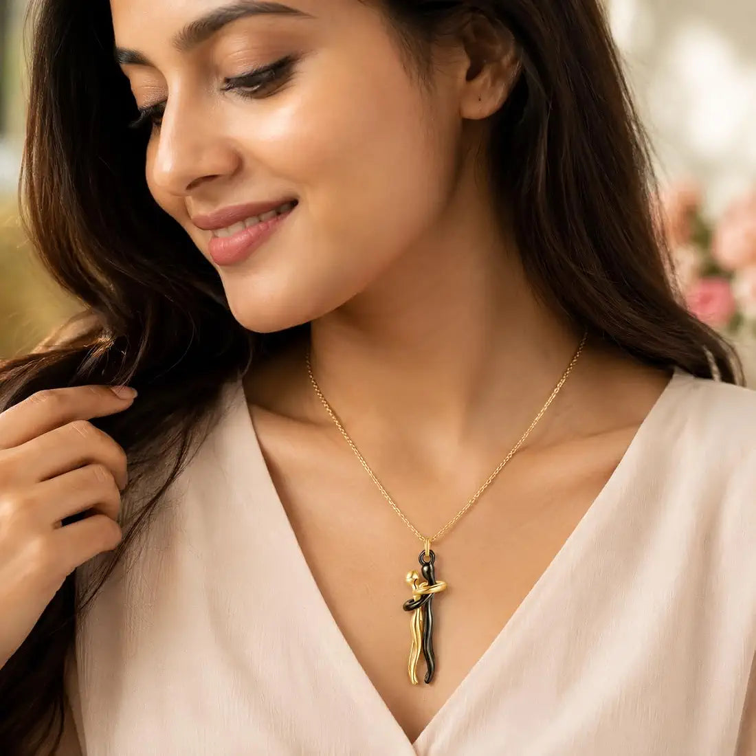 Love Symbol Hug Pendant Necklace – Sophisticated and Elegant