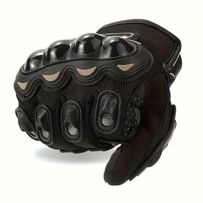 Unisex gloves for motorcycling, cycling, off-road riding, and other sports; breathable and featuring touchscreen-compatible fingertips