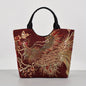Women's embroidered crossbody bag with detachable double strap, retro style