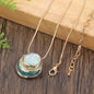 Elegant necklace with enameled pendant - zinc alloy with 18k gold details, braided chain, a sophisticated accessory for formal or informal occasions