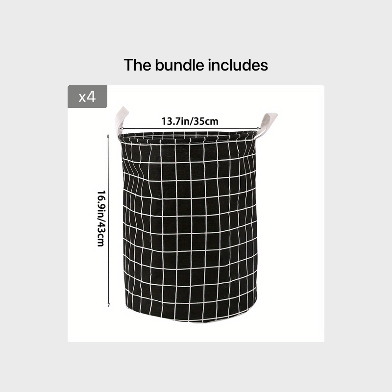 Round, portable fabric laundry basket, ideal for the laundry room or bathroom