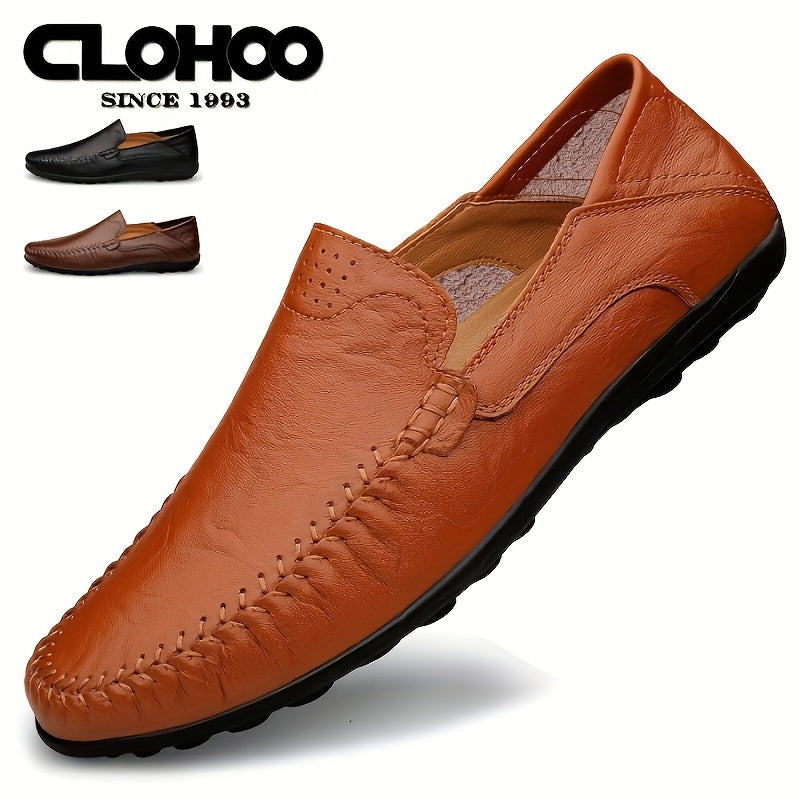 Comfortable, breathable men's shoes with visible stitching