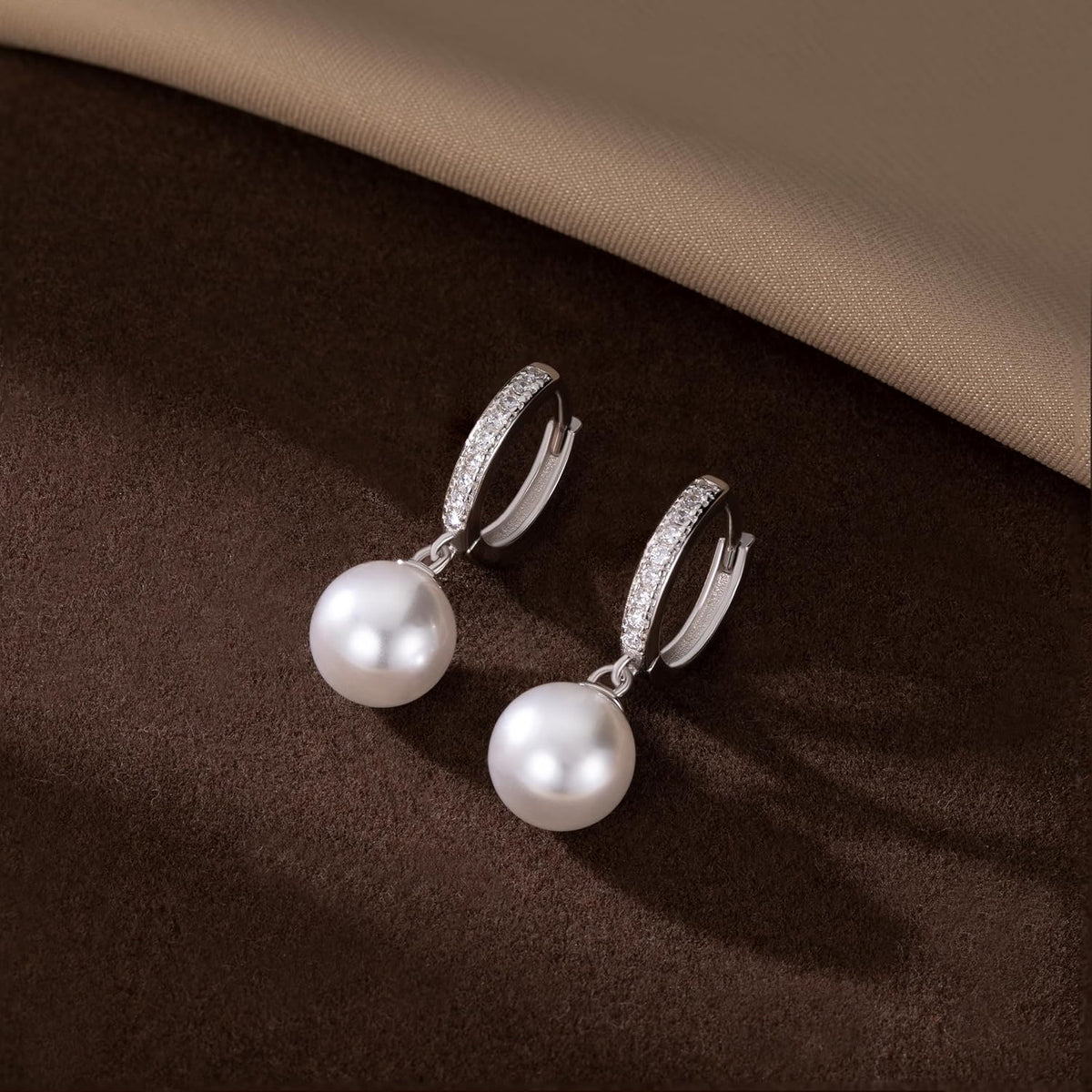Earrings with Natural Freshwater Pearls in 925 Sterling Silver