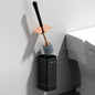 Toilet brush with holder, stylish with long ergonomic handle, a modern and deep cleaning accessory for the bathroom