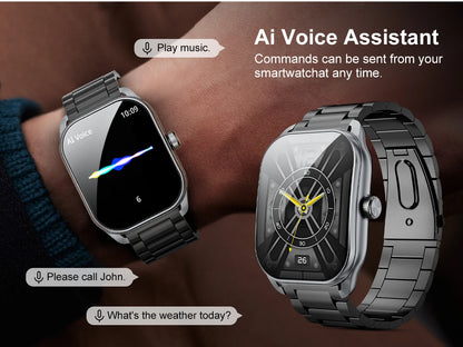 Karchilor men's smartwatch with a 2.01-inch curved screen, Bluetooth calling, IP68 water resistance, ideal for sports and fitness