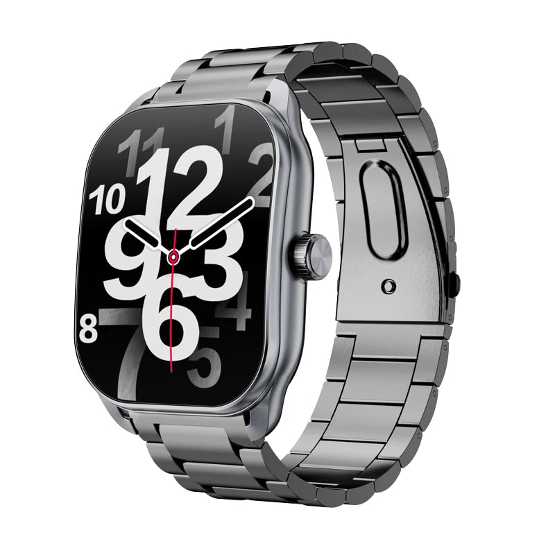 Karchilor men's smartwatch with a 2.01-inch curved screen, Bluetooth calling, IP68 water resistance, ideal for sports and fitness