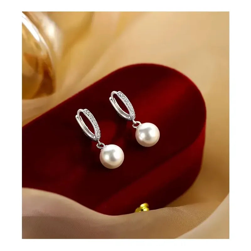 Earrings with Natural Freshwater Pearls in 925 Sterling Silver