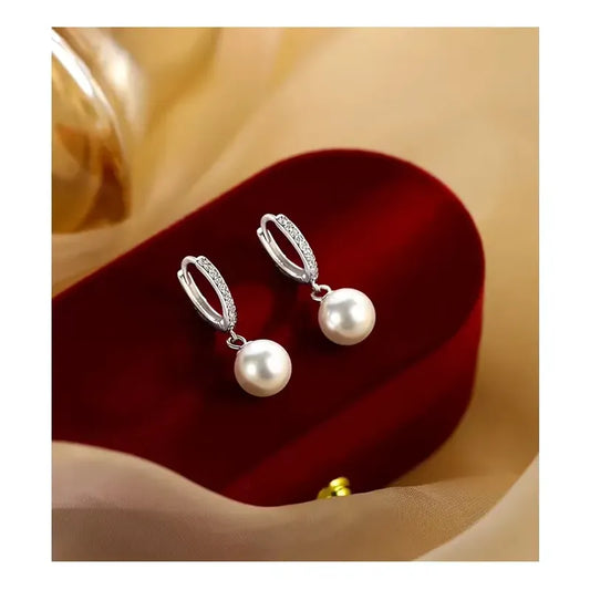 Earrings with Natural Freshwater Pearls in 925 Sterling Silver