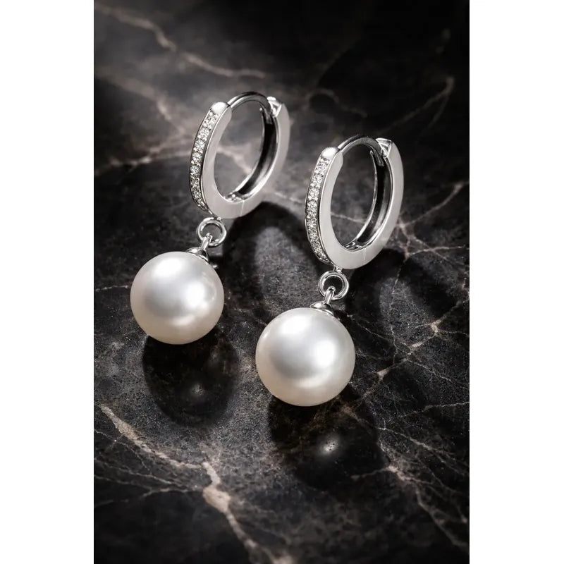 Earrings with Natural Freshwater Pearls in 925 Sterling Silver
