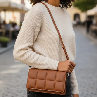 Classic Women's Shoulder Bag with Top Handle – Small, Leather, Crossbody