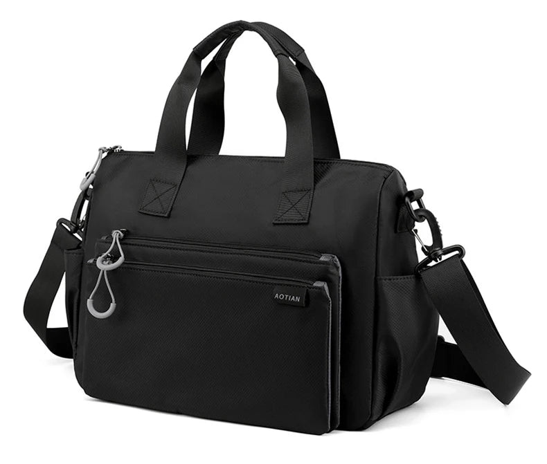 High-quality men's shoulder bag, crossbody, messenger style or executive bag in nylon, large and small sizes.