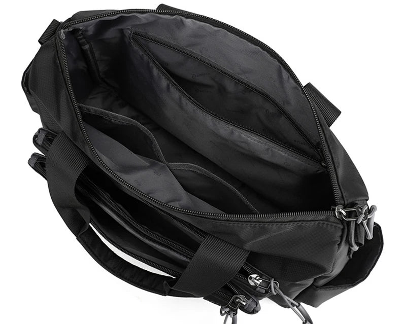 High-quality men's shoulder bag, crossbody, messenger style or executive bag in nylon, large and small sizes.