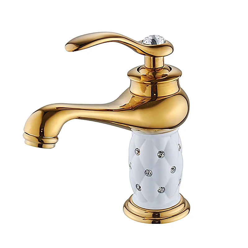 Bathroom faucet with antique bronze finish, made of solid brass, for washbasin, with single lever and water mixer