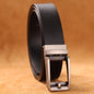 High-quality luxury genuine leather men's belt with automatic buckle, ideal for dress pants
