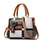 Women's Casual Bag with Stitching Details, Plaid Print, and Shoulder Strap – Crossbody/Tote Style