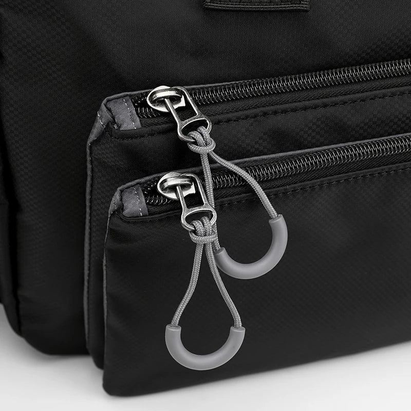 High-quality men's shoulder bag, crossbody, messenger style or executive bag in nylon, large and small sizes.