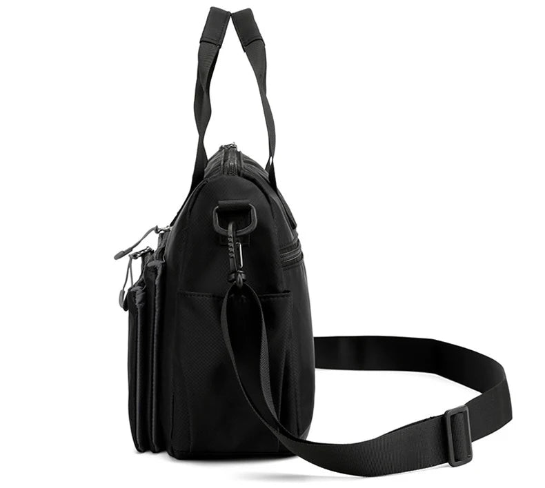 High-quality men's shoulder bag, crossbody, messenger style or executive bag in nylon, large and small sizes.
