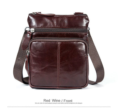 Vintage men's crossbody bag in genuine leather, messenger style
