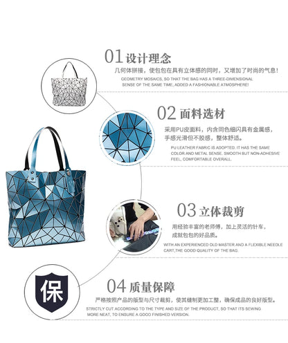 Women's beach-style holographic shoulder bag in various colors.