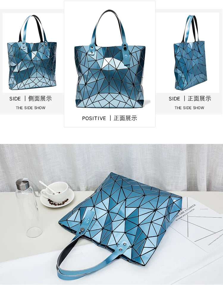 Women's beach-style holographic shoulder bag in various colors.