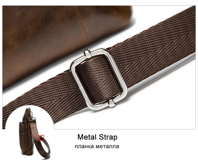 Vintage men's crossbody bag in genuine leather, messenger style