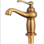 Bathroom faucet with antique bronze finish, made of solid brass, for washbasin, with single lever and water mixer
