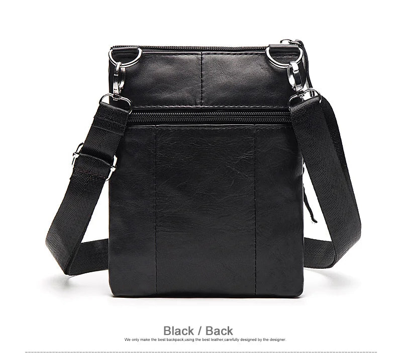 Vintage men's crossbody bag in genuine leather, messenger style