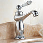 Bathroom faucet with antique bronze finish, made of solid brass, for washbasin, with single lever and water mixer